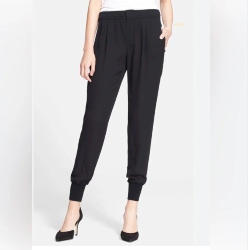 Vince Women's Size Small Jogger Pants Pull On Pockets Elastic Waist 100% Silk